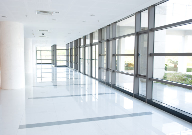 Bright office corridor.